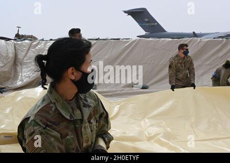 A U.S. Air Force Airman assigned to the 386th Air Expeditionary