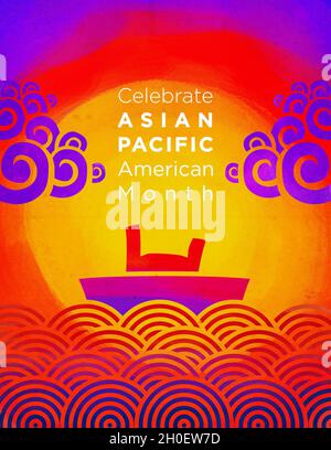 PACIFIC OCEAN (May 21, 2021) Poster in celebration of Asian American and Pacific Islander Heritage Month. Stock Photo