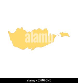 Cyprus map color line element. Border of the country. UI UX GUI design element. Editable stroke. Stock Vector