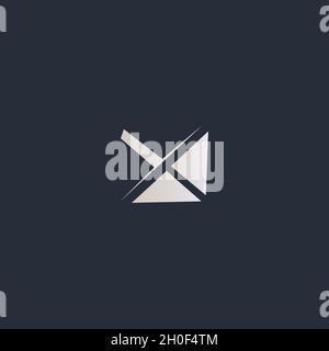 Geometrical TX letter abstract geometry symbol vector elements template, clean minimal geometric logo Stock Vector