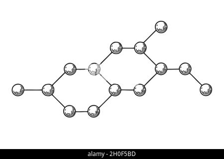 Sketch chemical bond icon on white background. Vector illustration Stock Vector