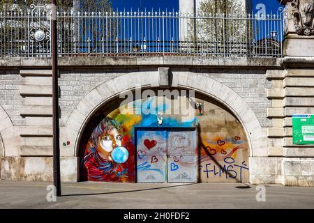 FRANCE. PARIS (75) 13TH DISTRICT. STREET ART BD VINCENT AURIOL Stock Photo