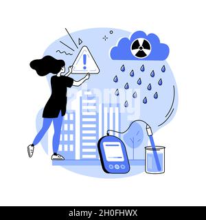 Acid rain abstract concept vector illustration. Stock Vector