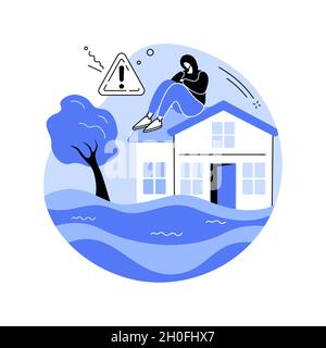 Flood abstract concept vector illustration. Stock Vector