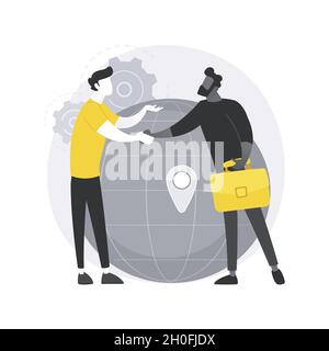 Expat work abstract concept vector illustration. Stock Vector