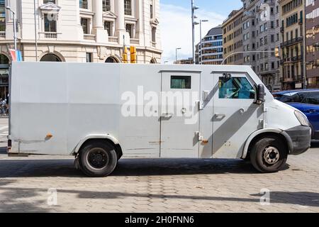 Money transport safety armored truck Stock Photo