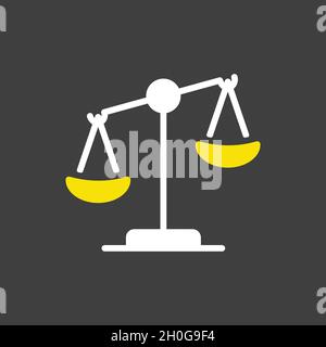 Law scale vector glyph icon, justice outline icon. Graph symbol for ...