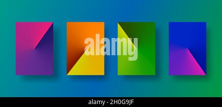 Screen gradient set with modern abstract backgrounds. Colorful fluid cover for poster, banner, flyer and presentation. Trendy vibrant color Templates Stock Vector