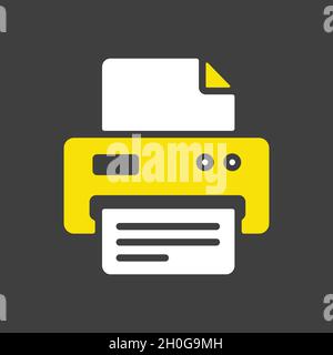 Printer vector outline glyph icon. Office sign. Graph symbol for your web site design, logo, app, UI. Vector illustration Stock Vector