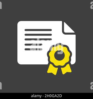 Certified outline glyph icon. Workspace sign. Graph symbol for your web site design, logo, app, UI. Vector illustration, EPS10. Stock Vector