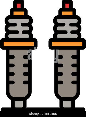 Car shock absorbers icon. Outline car shock absorbers vector icon color flat isolated Stock Vector