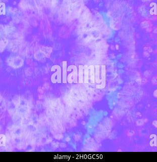 Purple Hippie Shirt. Abstract Circular Design. Stock Photo