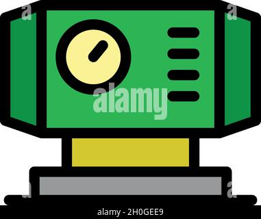 Car air compressor icon. Outline car air compressor vector icon color flat isolated Stock Vector