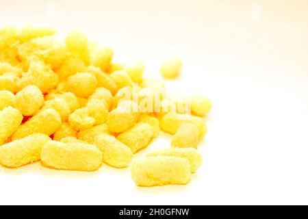 Delicious corn sticks flakes on white background Stock Photo