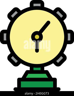 Air compressor gauge icon. Outline air compressor gauge vector icon color flat isolated Stock Vector
