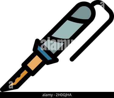 Linear soldering icon. Outline linear soldering vector icon color flat isolated Stock Vector
