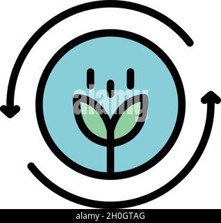 Renewable bioenergy icon. Outline renewable bioenergy vector icon color flat isolated Stock Vector