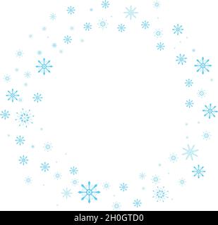 firework frame blue sfowflakes, vector illustration template clip art Stock Vector