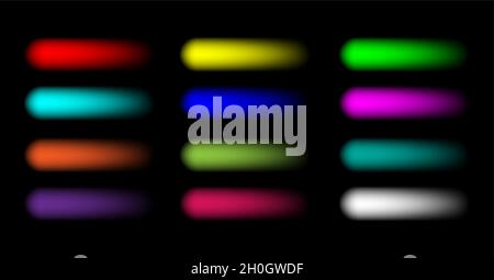 trails of colorful neon, linear energy beams set. vector illustration of lasers with glow effect. suitable for, technology, laser and most of energy Stock Vector