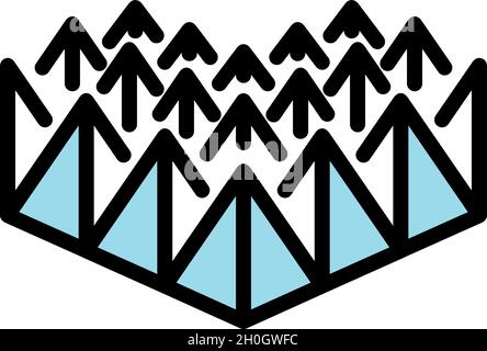 Noise barrier foam icon. Outline noise barrier foam vector icon color flat isolated Stock Vector
