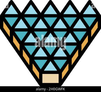 Protective noise foam icon. Outline protective noise foam vector icon color flat isolated Stock Vector