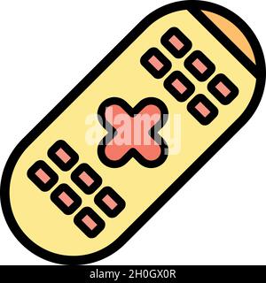 Remote control icon. Outline remote control vector icon color flat isolated Stock Vector