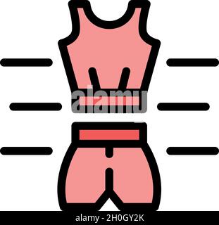 Running clothes icon. Outline running clothes vector icon color flat isolated Stock Vector