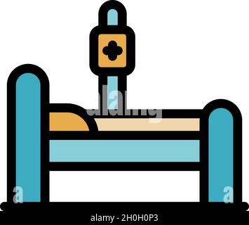 Sport medical bed icon. Outline sport medical bed vector icon color flat isolated Stock Vector