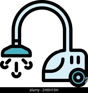 Care steam cleaner icon. Outline care steam cleaner vector icon color flat isolated Stock Vector