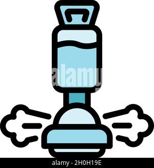 Machine steam cleaner icon. Outline machine steam cleaner vector icon color flat isolated Stock Vector