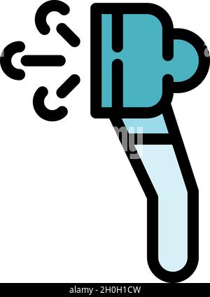 Small steam cleaner icon. Outline small steam cleaner vector icon color flat isolated Stock Vector