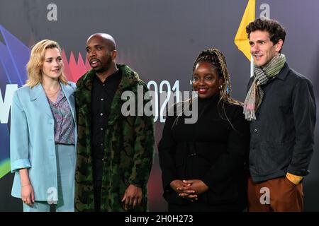 Charlotte Ritchie, Guest, Lolly Adefope and Guest arrives at The Phantom of the Open at BFI London Film Festival 2021, 12 October 2021 Southbank Centre, Royal Festival Hall, London, UK. Stock Photo