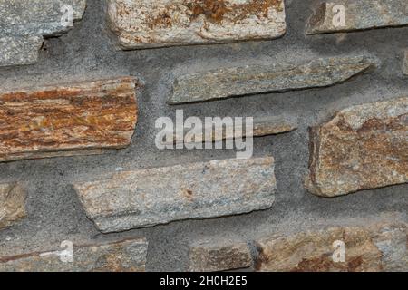 rustic wall, decorative stonewall Stock Photo