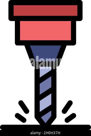 Engineer milling machine icon. Outline engineer milling machine vector icon color flat isolated Stock Vector