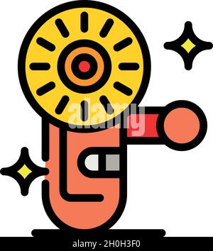 Angle grinder icon. Outline angle grinder vector icon color flat isolated Stock Vector