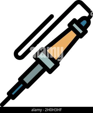 Radio soldering icon. Outline radio soldering vector icon color flat isolated Stock Vector