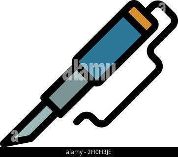 Technology soldering icon. Outline technology soldering vector icon color flat isolated Stock Vector