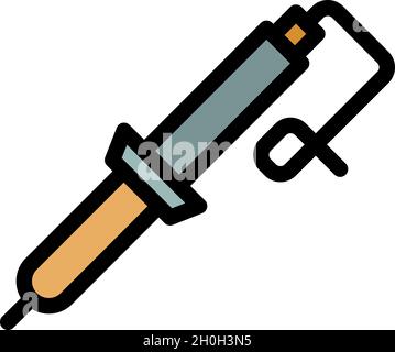 Home soldering icon. Outline home soldering vector icon color flat isolated Stock Vector
