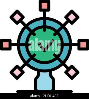 Benefits product icon. Outline benefits product vector icon color flat isolated Stock Vector
