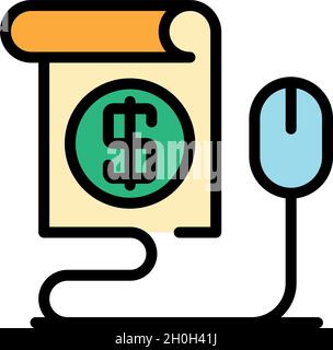 Money offer icon. Outline money offer vector icon color flat isolated Stock Vector