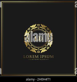LD Initial Letter Luxury Logo template in vector for Restaurant, Royalty, Boutique, Cafe, Hotel, Heraldic, Jewelry, Fashion and other vector illustrat Stock Vector