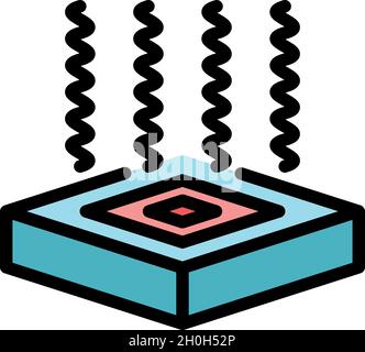 Acoustic insulation icon. Outline acoustic insulation vector icon color flat isolated Stock Vector
