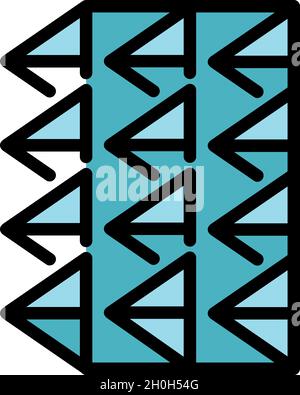 Protective sound foam icon. Outline protective sound foam vector icon color flat isolated Stock Vector