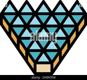 Protective noise foam icon. Outline protective noise foam vector icon color flat isolated Stock Vector