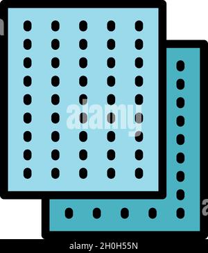 Soundproof wall icon. Outline soundproof wall vector icon color flat isolated Stock Vector