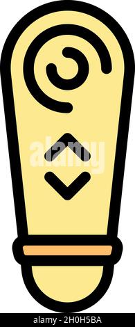 Tv remote control icon. Outline tv remote control vector icon color flat isolated Stock Vector