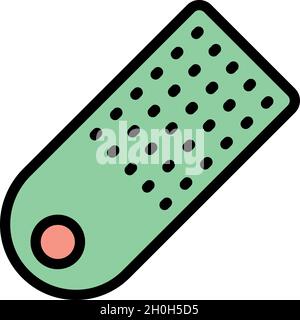 Digital remote control icon. Outline digital remote control vector icon color flat isolated Stock Vector