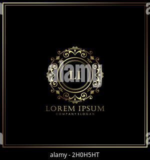 LI Initial Letter Luxury Logo template in vector for Restaurant, Royalty, Boutique, Cafe, Hotel, Heraldic, Jewelry, Fashion and other vector illustrat Stock Vector