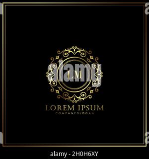 LM Initial Letter Luxury Logo template in vector for Restaurant, Royalty, Boutique, Cafe, Hotel, Heraldic, Jewelry, Fashion and other vector illustrat Stock Vector