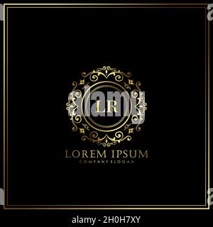 LR Initial Letter Luxury Logo template in vector for Restaurant, Royalty, Boutique, Cafe, Hotel, Heraldic, Jewelry, Fashion and other vector illustrat Stock Vector